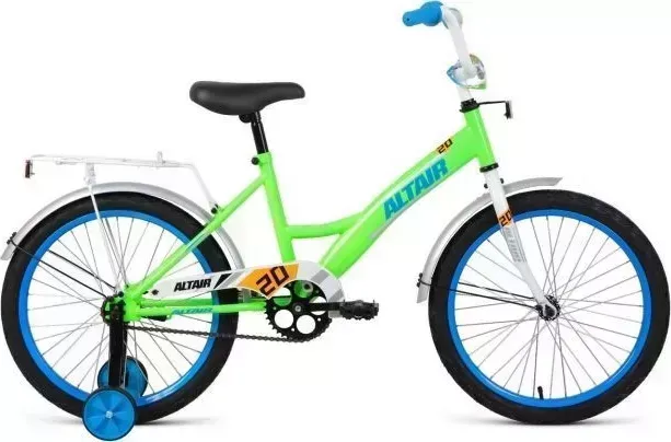 Велосипед ALTAIR KIDS 20 (20" 1 ск. рост. 13") 2022, ярко-зеленый/синий, IBK22AL20040 20 1