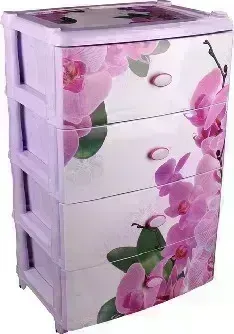 Комод АЛЬТЕРНАТИВА М2638 "Орхидеи" 4-х секцион. широкий