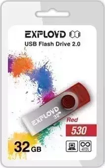 Флеш-накопитель EXPLOYD 32GB 530 красный USB флэш-накопитель