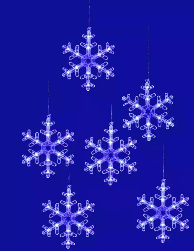 Гирлянда UNIEL UL-00007336 ULD-E1503-072/DTA BLUE IP20 SNOWFLAKES-3 Занавес фигурный светодиодный