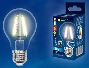 Лампа светодиодная UNIEL UL-00001522 LED-A60 8W/WW/E27/FR PLP01WH