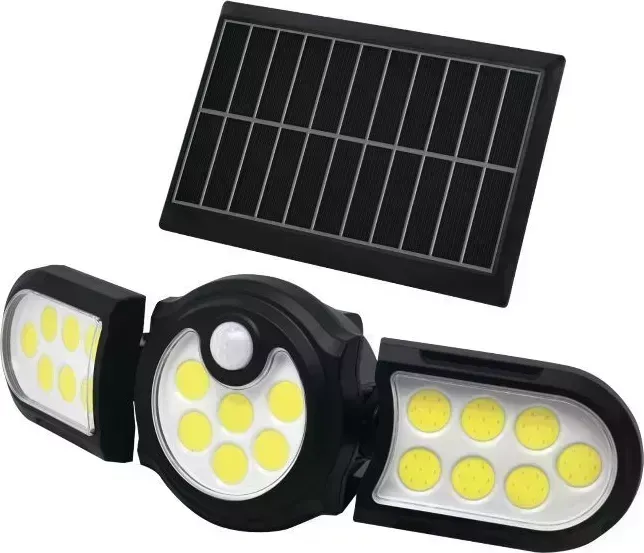 Светильник DUWI 25019 7 светодиодный Solar LED, с выносной солнечной батареей, 3 режима работы,поворотный, 28Вт, 6500К, 910Лм, IP65, с датчиком движен