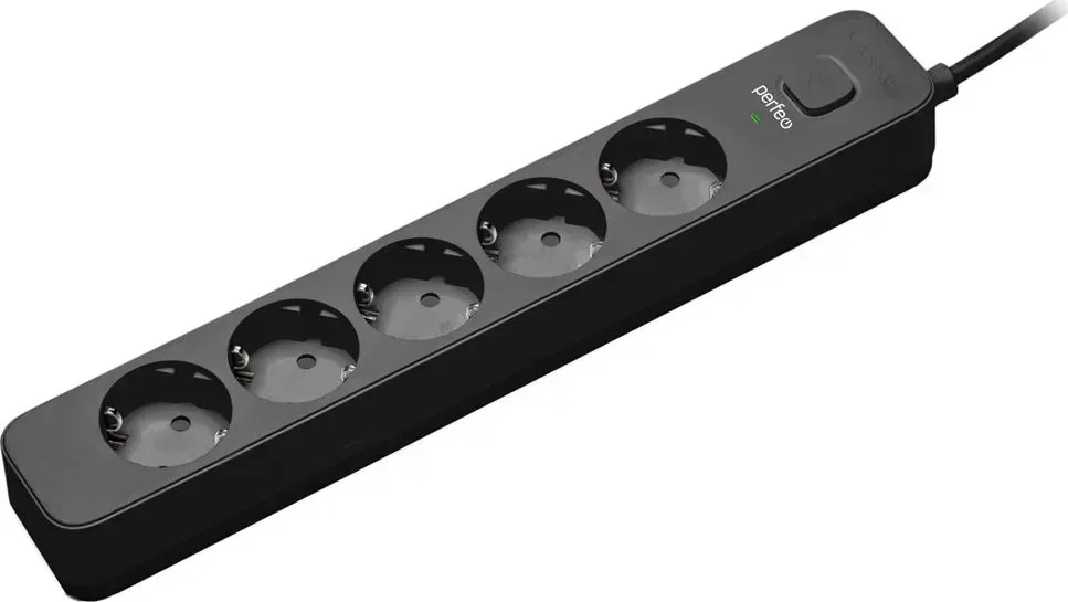 Фильтр PERFEO (PF_C3964) POWER STREAM - 5 роз 1,5 м - черный сетевой фильтр - 5 м -