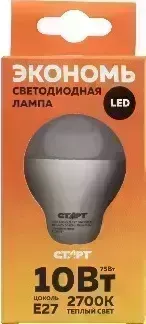 Лампа светодиодная СТАРТ (17291) LEDGLS E27 10W30 WS