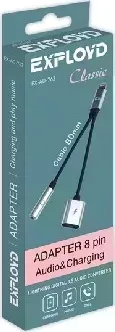 Переходник EXPLOYD EX-AD-762 Jack 3,5mm - 8 Pin Classic серебро