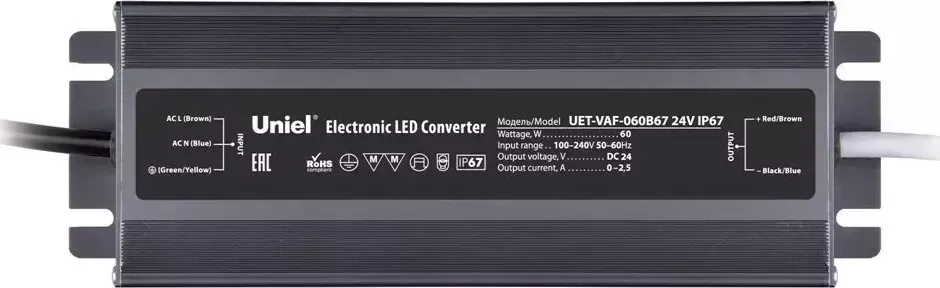 Блок питания UNIEL UET-VAF-060B67 24V IP67