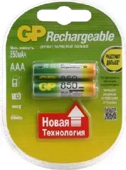 Батарейки GP LR03-2BL 850mAh (85AAAHC-2DECRC2) батарейки