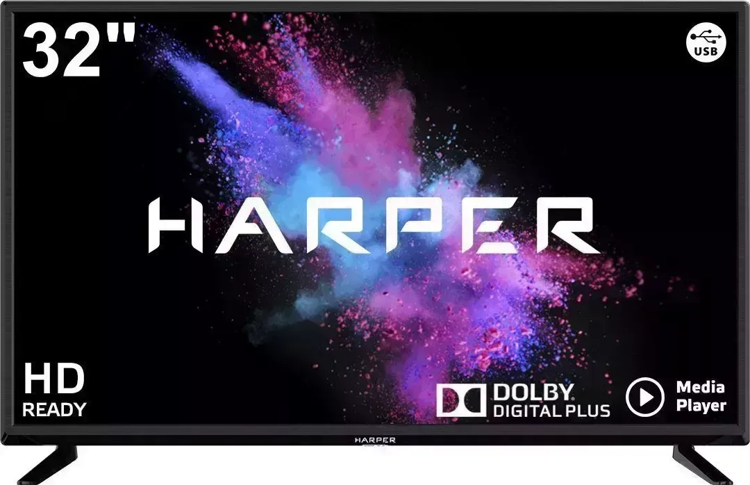 Телевизор HARPER 32R690T БЕЗРАМОЧНЫЙ LЕD-