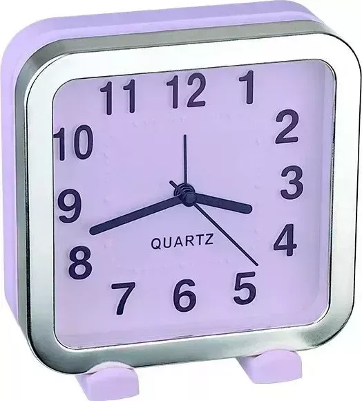 Часы настольные PERFEO (PF_C3162) Quartz "PF-TC-018", квадратные 13*13 см, фиолетовые