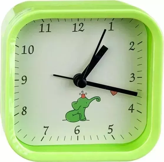 Часы настольные PERFEO (PF_C3143) Quartz "PF-TC-012", квадратные 9,5*9,5 см, зелёные