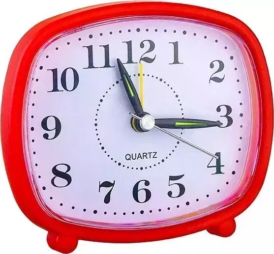 Часы настольные PERFEO (PF_C3102) Quartz "PF-TC-005", прямоугольные 10*8,5 см, красные