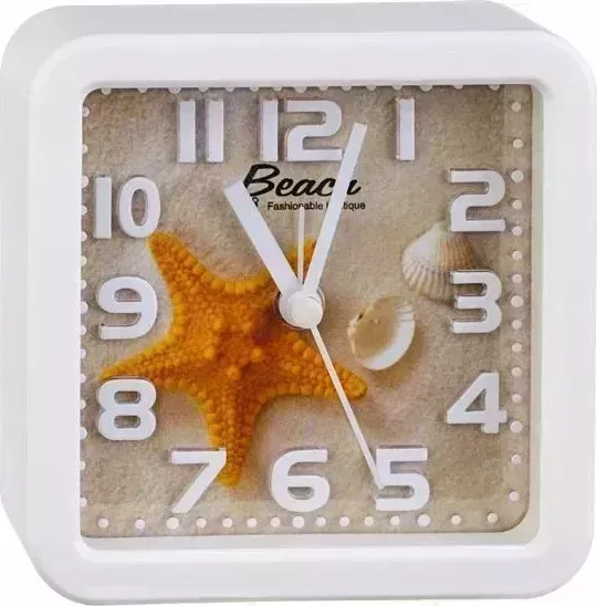 Часы настольные PERFEO (PF_C3149) Quartz "PF-TC-014", квадратные 10,5*10,5 см, звезда