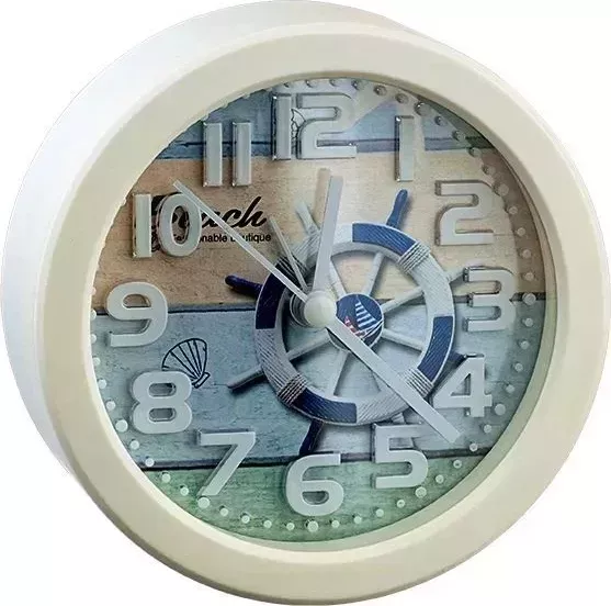 Часы настольные PERFEO (PF_C3147) Quartz "PF-TC-013", круглые диам. 10,5 см, штурвал