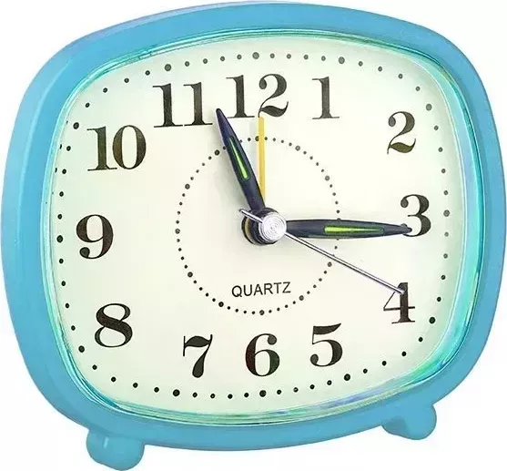 Часы настольные PERFEO (PF_C3103) Quartz "PF-TC-005", прямоугольные 10*8,5 см, синие