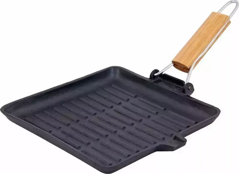 Сковорода гриль MYRON COOK MC7205 чугунная съемн/руч 20,5х20,5см