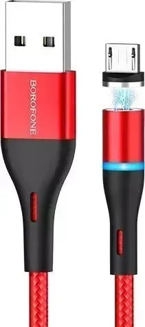 Кабель BOROFONE (6931474720825) BU16 USB-microUSB 2.4A 1.2M - красный