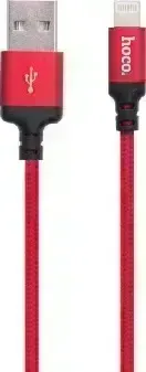 Кабель HOCO (6957531062837) X14 USB-8 Pin 2A 1.0m силикон красный/черный