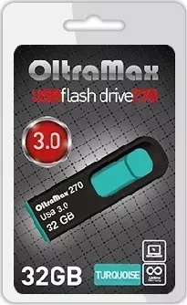 Флеш-накопитель OLTRAMAX OM-32GB-270-Turquoise 3.0 бирюзовый флэш-накопитель