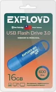 Флеш-накопитель EXPLOYD EX-16GB-600-Blue 3.0 USB флэш-накопитель USB