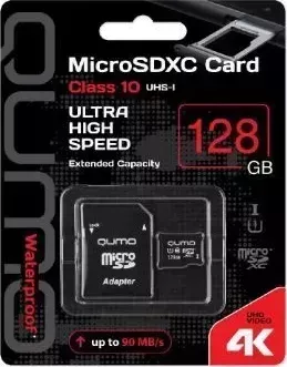 Карта памяти QUMO (20585) MicroSDHC 128GB - CLASS UHS-I - с адаптером