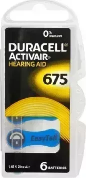 Батарейки DURACELL ZA675-6BL (6)