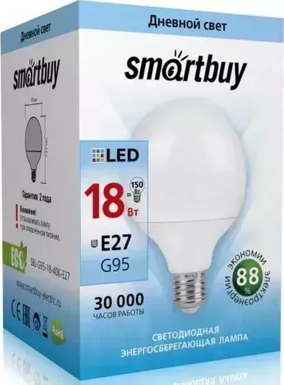 Лампа светодиодная SMARTBUY (SBL-G95-18-40K-E27) G95-18W/4000/E27 (10)