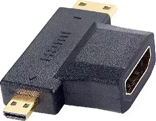 Кабель PERFEO (A7006) переходник HDMI A розетка - HDMI D (MICRO HDMI) вилка + HDMI C (MINI HDMI)