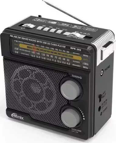 Радиоприёмник RITMIX RPR-202 черный