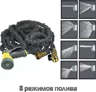 Шланг INBLOOM поливочный растягивающийся люкс 22м, с пистолетом-распылителем 8 режимов 25х22х7,5 160