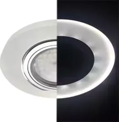 Встраиваемый светильник ECOLA SL1650EFF MR16 LD1650 GU5.3 GLASS Стекло с подсветкой Круг Матовый / Хром 25X95 (кD74)