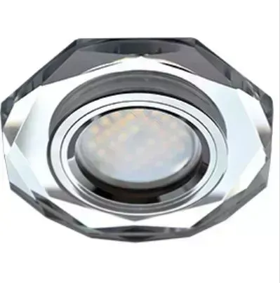 Встраиваемый светильник ECOLA FC1652EFF MR16 DL1652 GU5.3 GLASS Стекло 8-угольник с прямыми гранями Хром / Хром 25X90 (кD74)