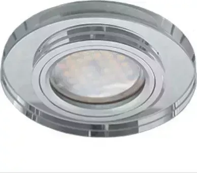 Встраиваемый светильник ECOLA FC1650EFF MR16 DL1650 GU5.3 GLASS Стекло Круг Хром / Хром 25X95 (кD74)