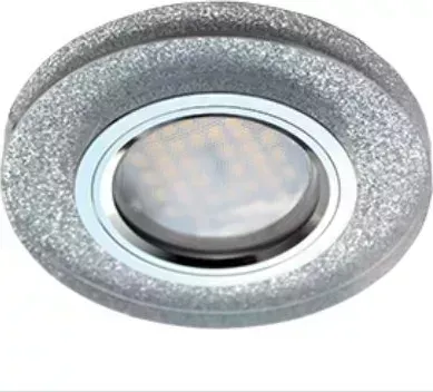 Встраиваемый светильник ECOLA FS1650EFF MR16 DL1650 GU5.3 GLASS Стекло Круг Серебряный блеск / Хром 25X95 (кD74)