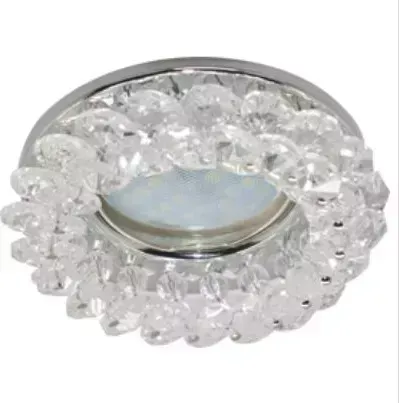 Светильник ECOLA FW1617EFY LIGHT MR16 CD4141 GU5.3 встр. круглый с хрусталиками Прозрачный/Хром 50X90 (кD74)