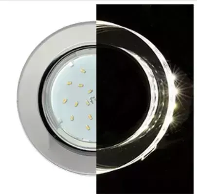 Светильник ECOLA SM53RNECH GX53 H4 LD5310 GLASS Стекло Круг с подсветкой хром - хром (зеркальный) 38X126 (к+) встраиваемый светильник H4 с -
