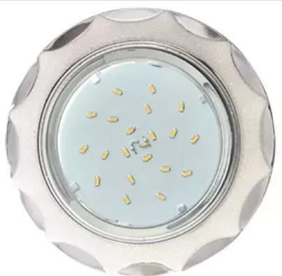 Светильник ECOLA FW53STECB GX53 H4 DL3902 встраив. без рефл. Звезда под стеклом Белый блеск / хром 106х38 (к+) встраиваемый светильник H4 светильник /