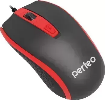 Мышь компьютерная PERFEO (PF-383-OP-B/RD) PF-4928, черный/красный проводная оптическая