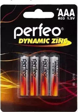 Батарейки PERFEO R03-4BL DYNAMIC ZINC (120)