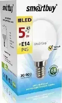 Лампа светодиодная SMARTBUY (SBL-P45-05-30K-E14) P45-05W/3000/E14 (10) Светодиодная лампа
