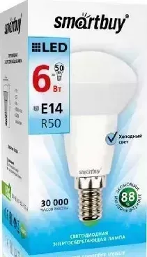 Лампа SMARTBUY (SBL-R50-06-60K-E14) R50-06W/6000/E14