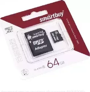 Карта памяти SMARTBUY (SB64GBSDCL10-01LE) MicroSDXC 64GB Class10 LE + адаптер