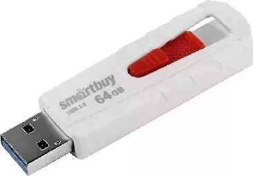 Флеш-накопитель SMARTBUY (SB64GBIR-W3) 64GB IRON WHITE/RED 3.0 USB3.0