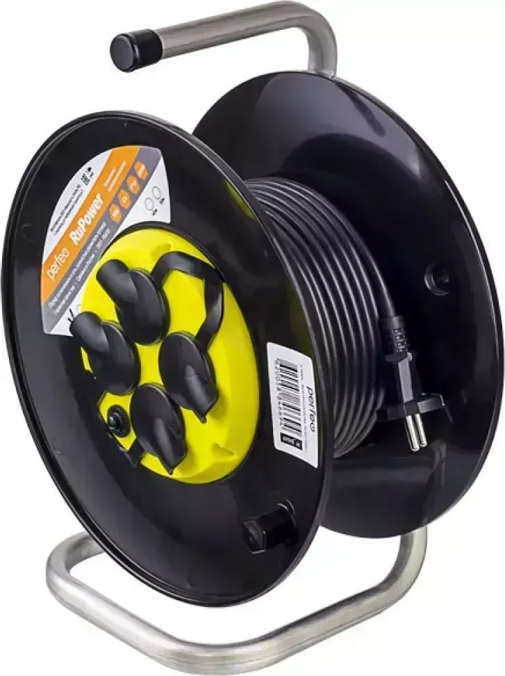 Удлинитель PERFEO (PF_B4669) RU POWER на катушке, б/з, 4 гн-20 м