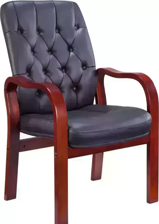 Кресло офисное EVERPROF Monaco Wood CF Экокожа Черный