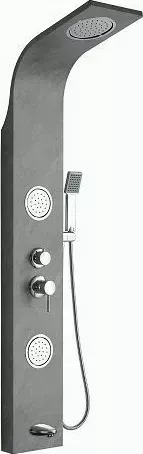Душевая панель GFMARK 5513 "тропический душ" с двумя лейками, СЕРЫЙ КАМЕНЬ - ПЛЁНКА, корпус из нержавейки марка 304