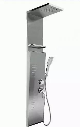 Душевая панель GFMARK 5509 "тропический душ" с двумя лейками, МАТОВАЯ нержавейка, корпус из нержавейки марка 304