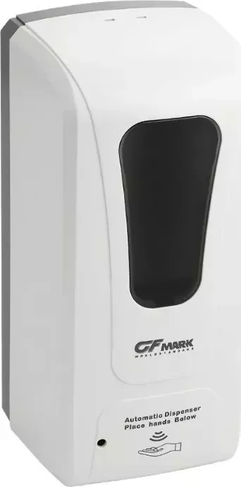 Дозатор GFMARK 718 СЕНСОРНЫЙ, ПЕНА, пластик АБС, БЕЛЫЙ, большой, с окошком, 1000 мл