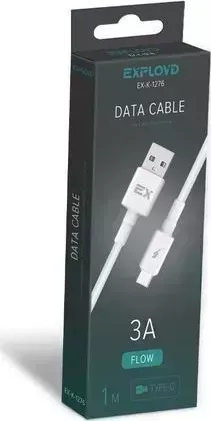 Кабель EXPLOYD EX-K-1276 Дата- USB - TYPE-C 1М белый