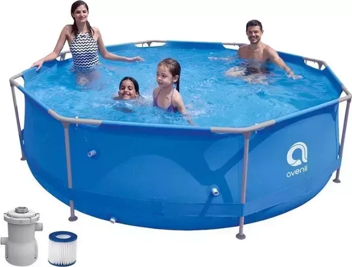 Бассейн каркасный AVENLI круглый со стальным каркасом 3.0м*76cм 17798EU, фильтр-насос 300 галлонов