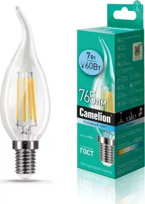 Лампа CAMELION (13455) LED7-CW35-FL/845/E14